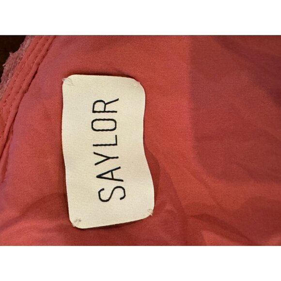 Saylor Pink Lace Velvet Long Sleeve One Shoulder Ruched Cut Out Mini Dress XS - Picture 9 of 10